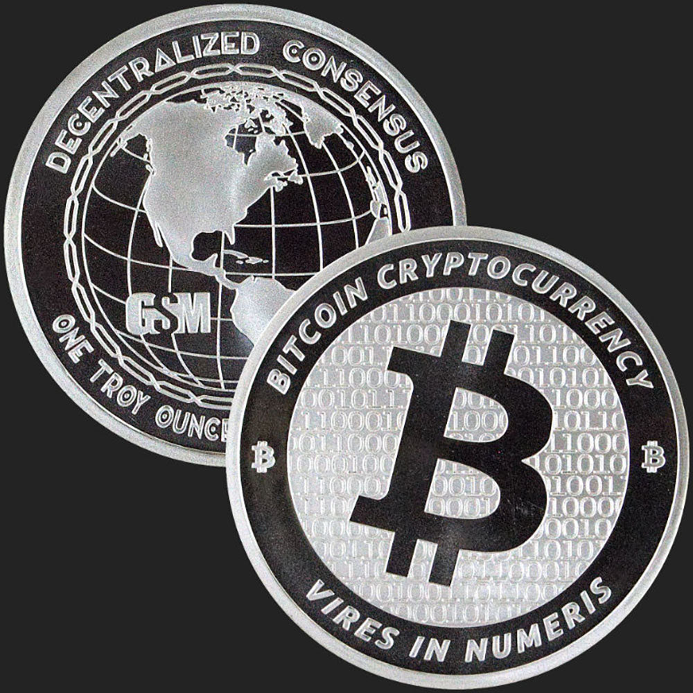GSM Bitcoin 1 oz BU 999 Silver Round – Noble Arizona