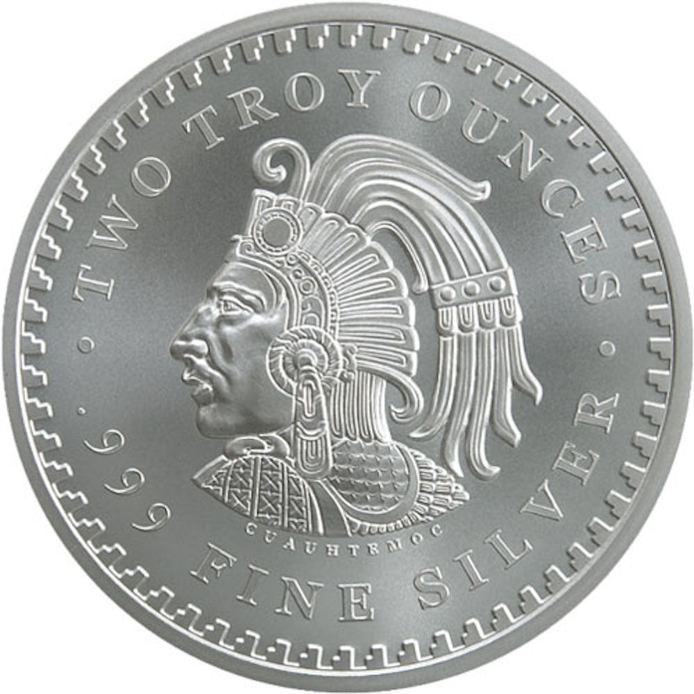 Aztec Calendar Stone GSM - 2 oz 999 Silver Round