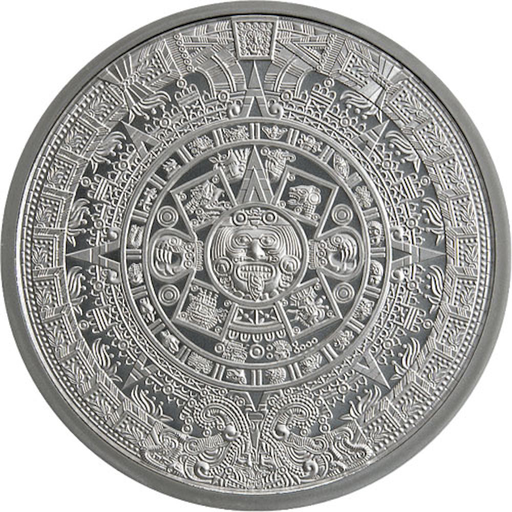 Aztec Calendar Stone GSM - 2 oz 999 Silver Round