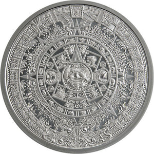 Aztec Calendar Stone GSM - 2 oz 999 Silver Round