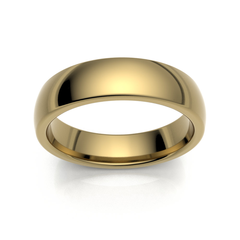 Classic Wedding Band (2-6mm) in 14K Yellow Gold with Comfort Fit Ring Design