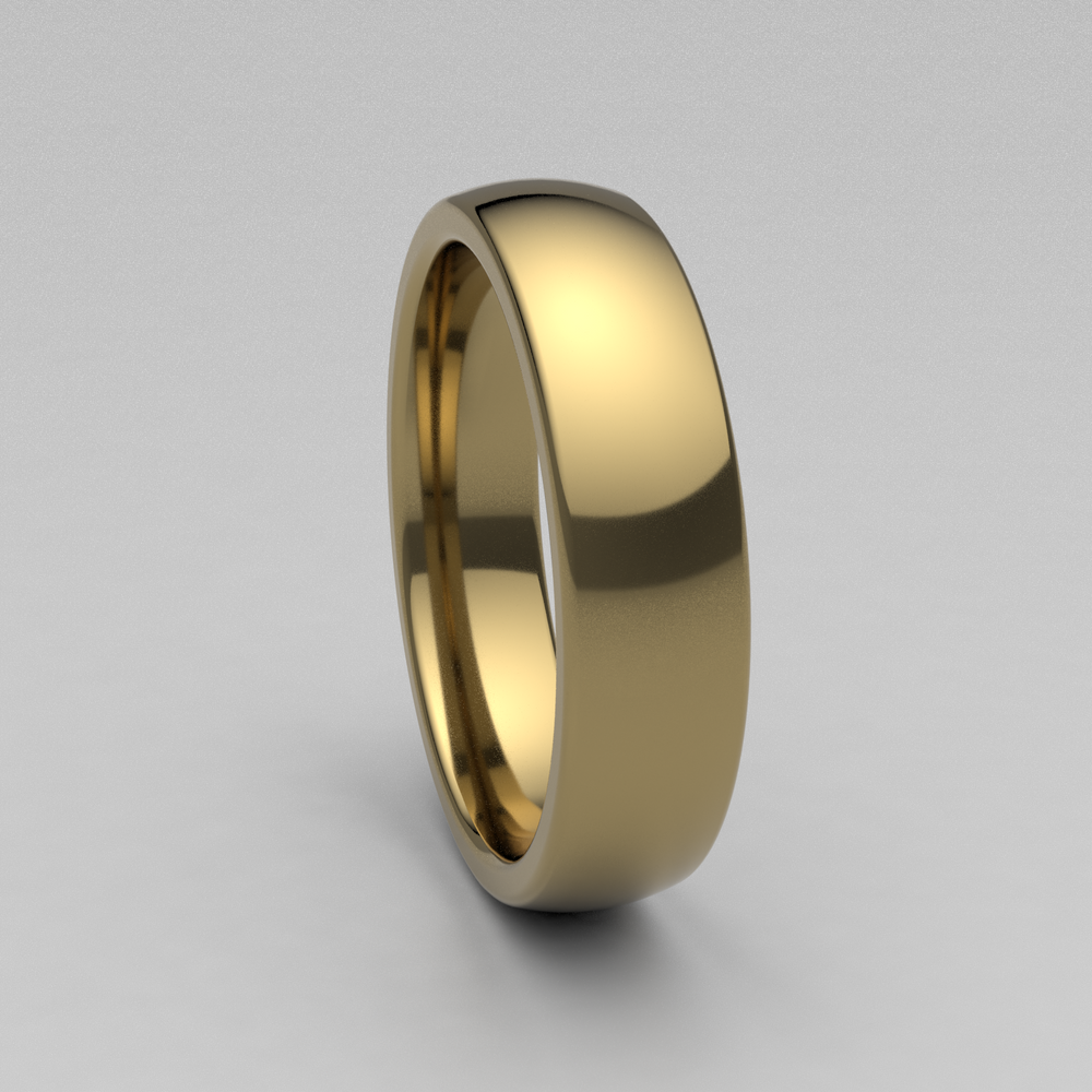 Classic Wedding Band (2-6mm) in 14K Yellow Gold with Comfort Fit Ring Design