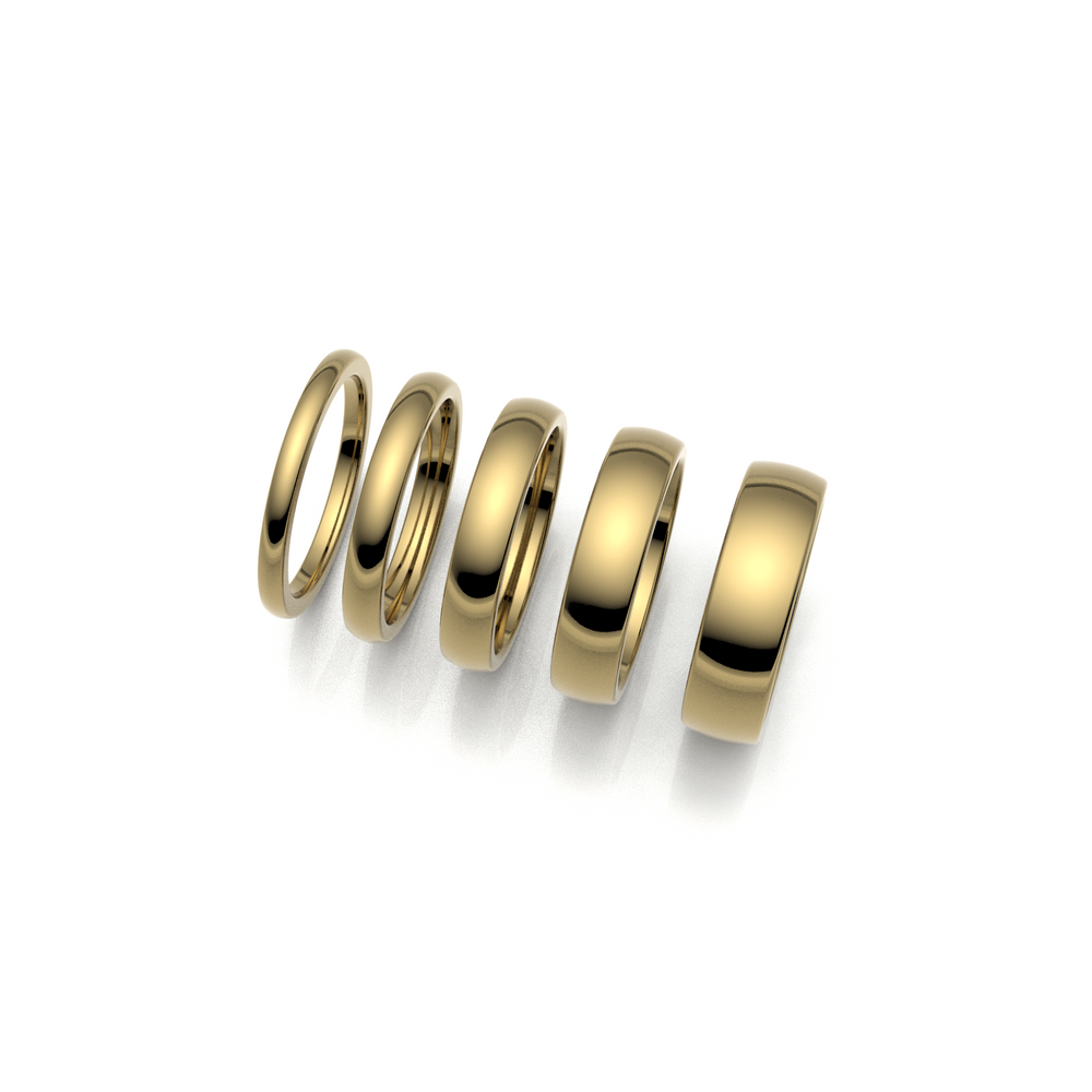 Classic Wedding Band (2-6mm) in 14K Yellow Gold with Comfort Fit Ring Design