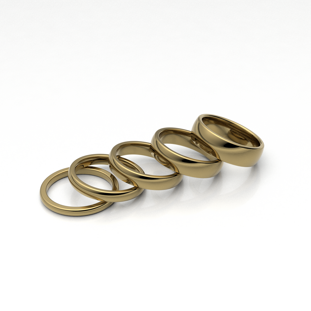 Classic Wedding Band (2-6mm) in 14K Yellow Gold with Comfort Fit Ring Design